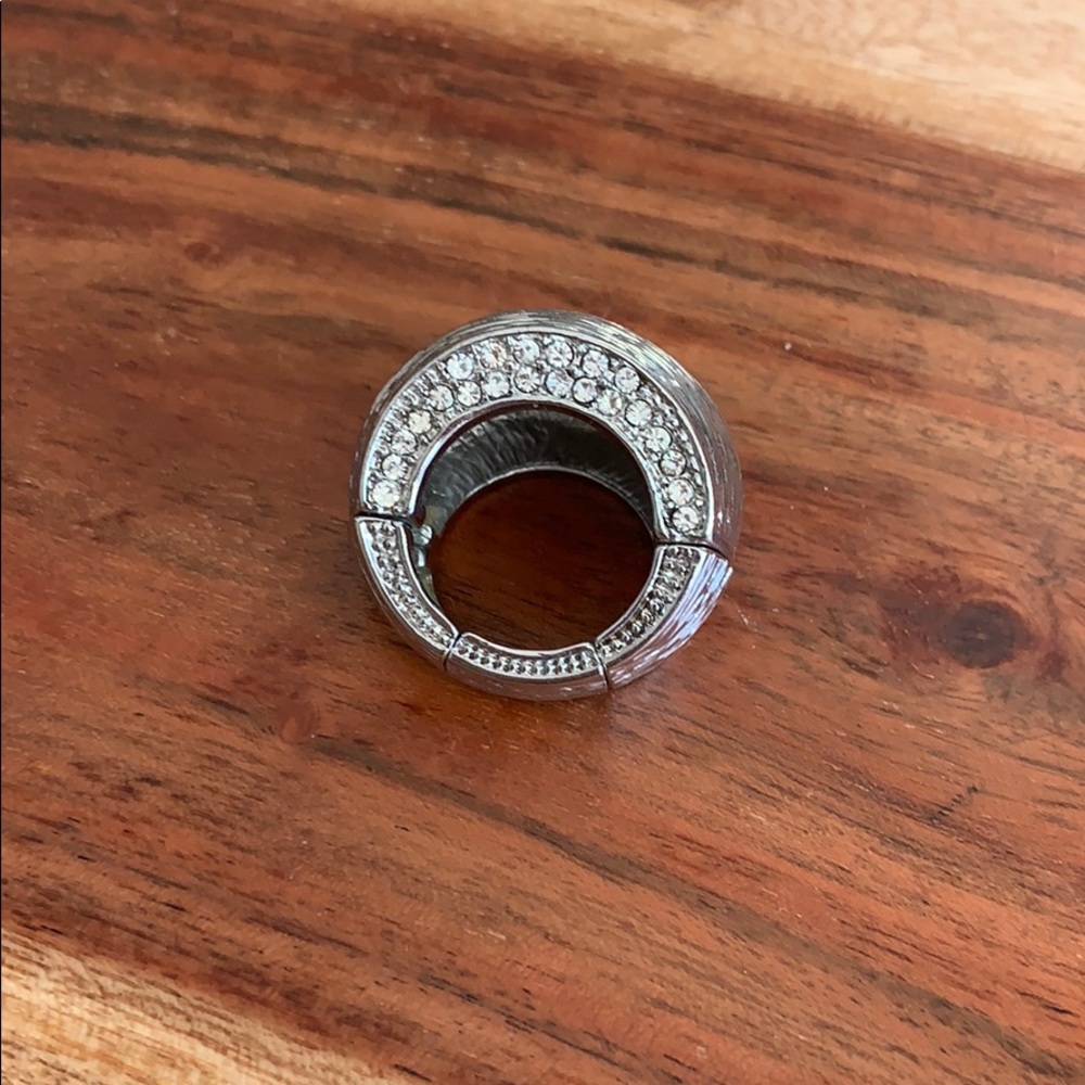 Textured Rhodium Statement Ring - Picture 2 of 3